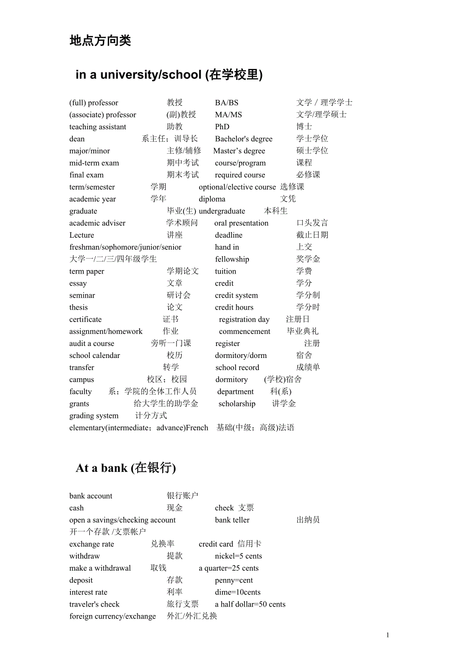 不同场合的英语单词 (2).doc_第1页