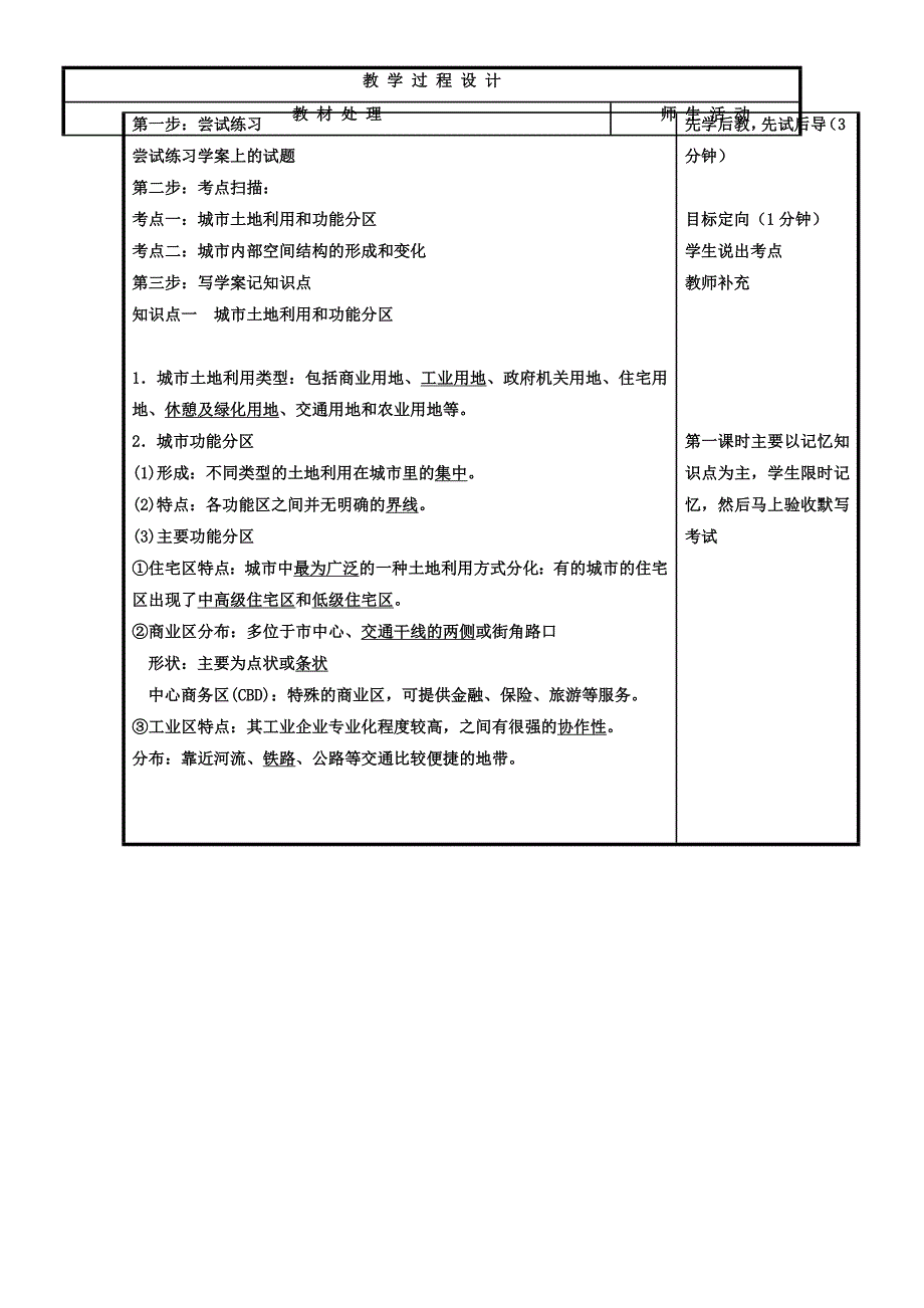 辽宁省本溪满族自治县高级中学人教版地理必修二2.1城市内部空间结构 教案_第2页