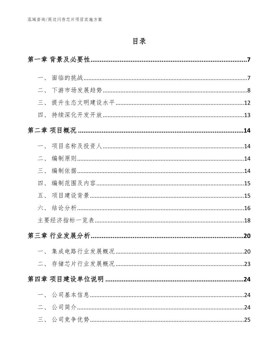 延边闪存芯片项目实施方案参考模板_第1页