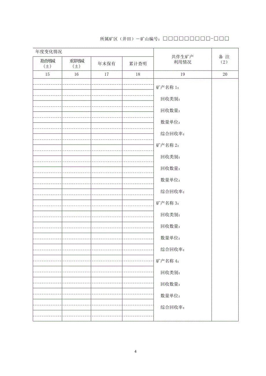 年度固体矿产资源统计基础表.doc_第5页