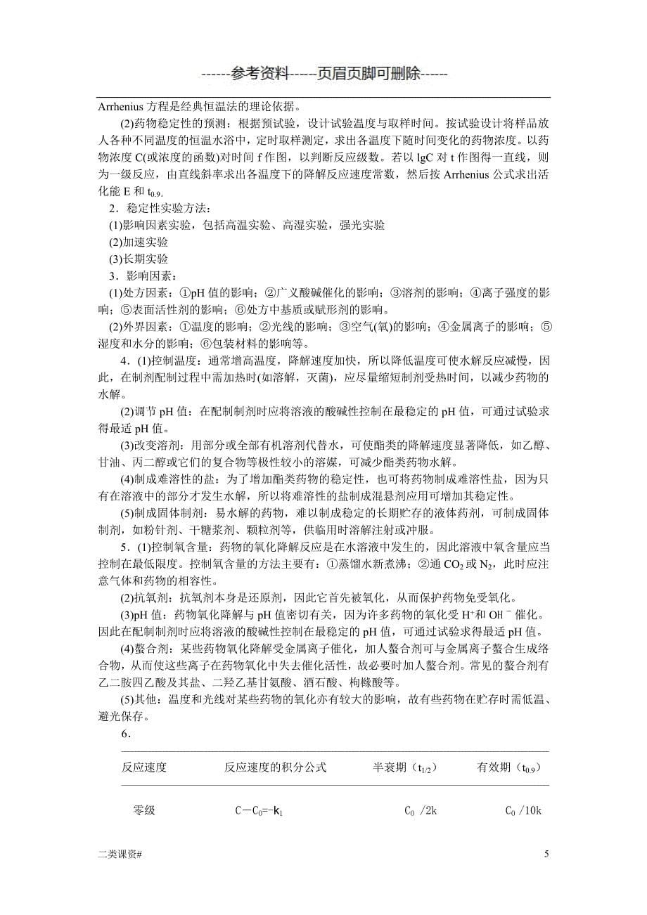 药剂学第五章药物制剂的稳定性[考试复习]_第5页