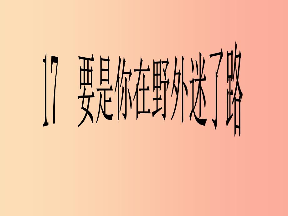 2019学年二年级语文下册 课文5 17 要是你在野外迷了路课件2 新人教版.ppt_第1页