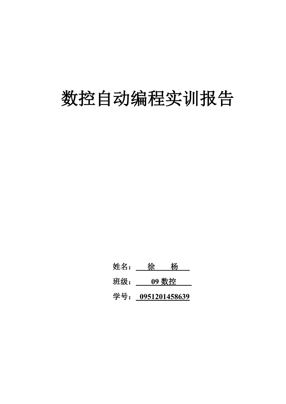 数控自动编程实训报告范文.doc_第1页