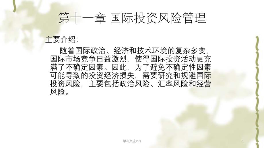 国际投资风险管理课件_第1页