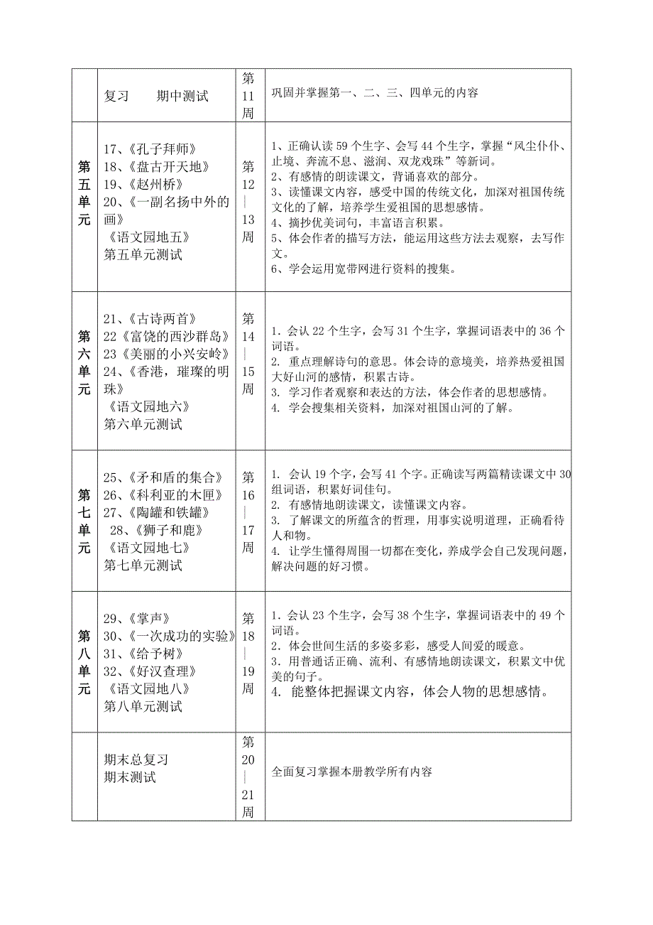 三年级上教学计划_第3页