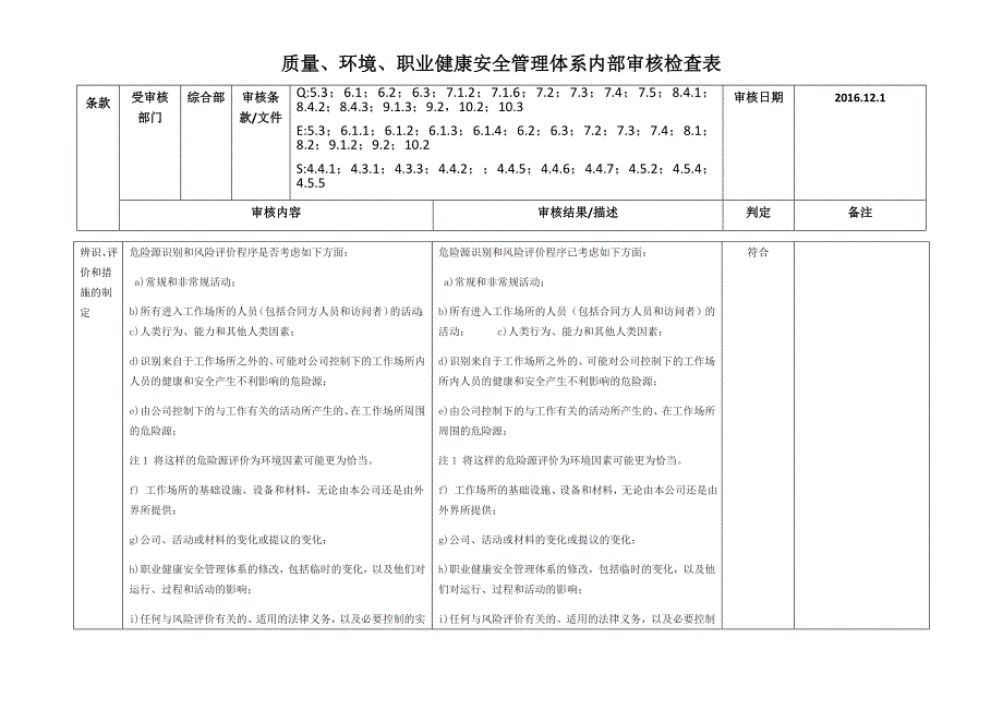 三体系内部审核检查表_第4页