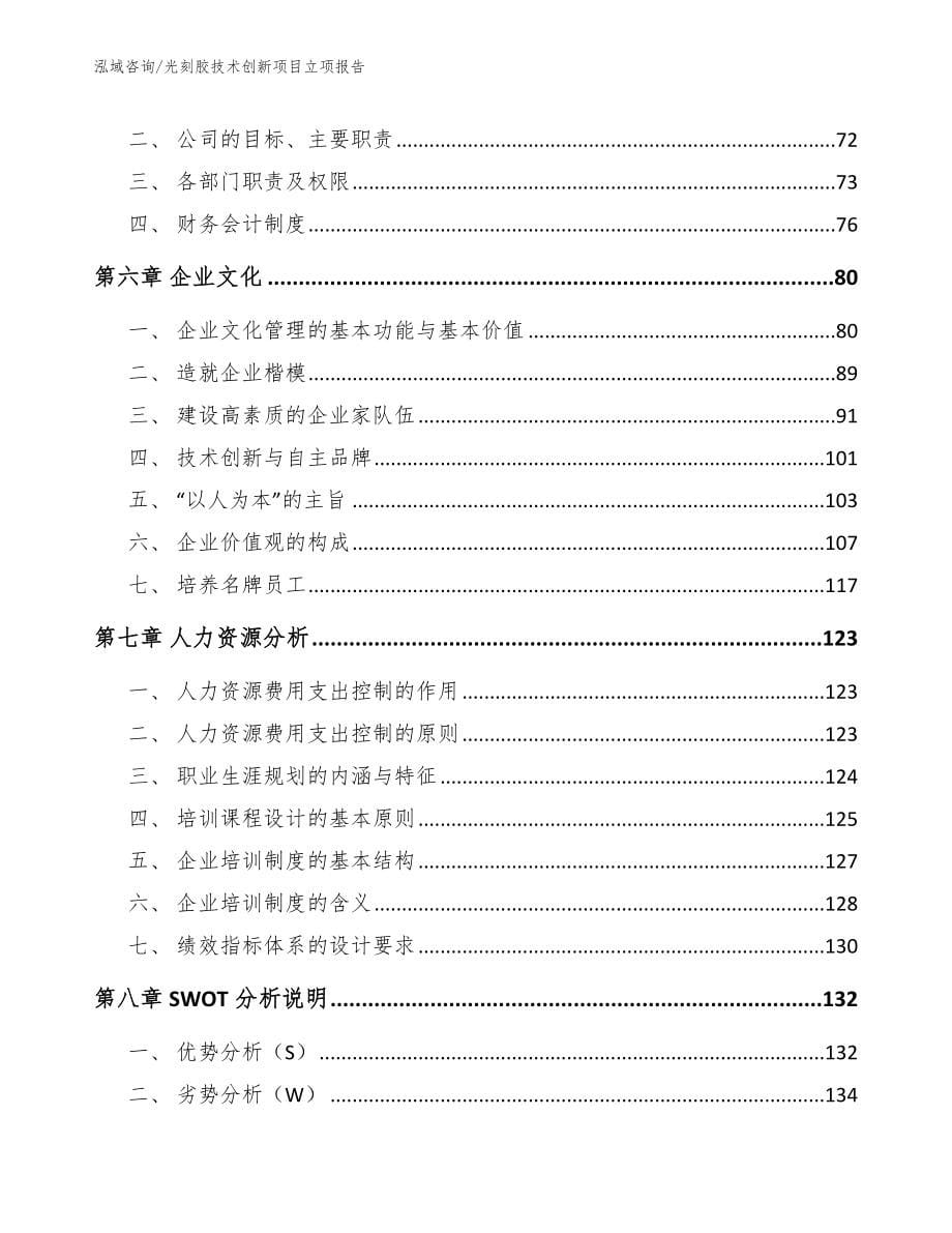 光刻胶技术创新项目立项报告_范文模板_第5页