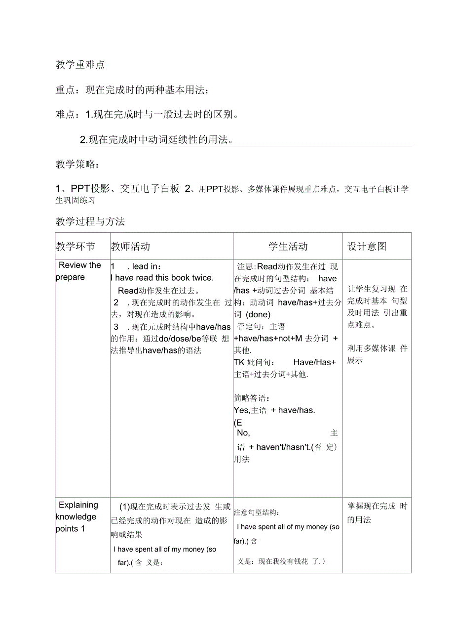 现在完成时教学设计剖析_第2页