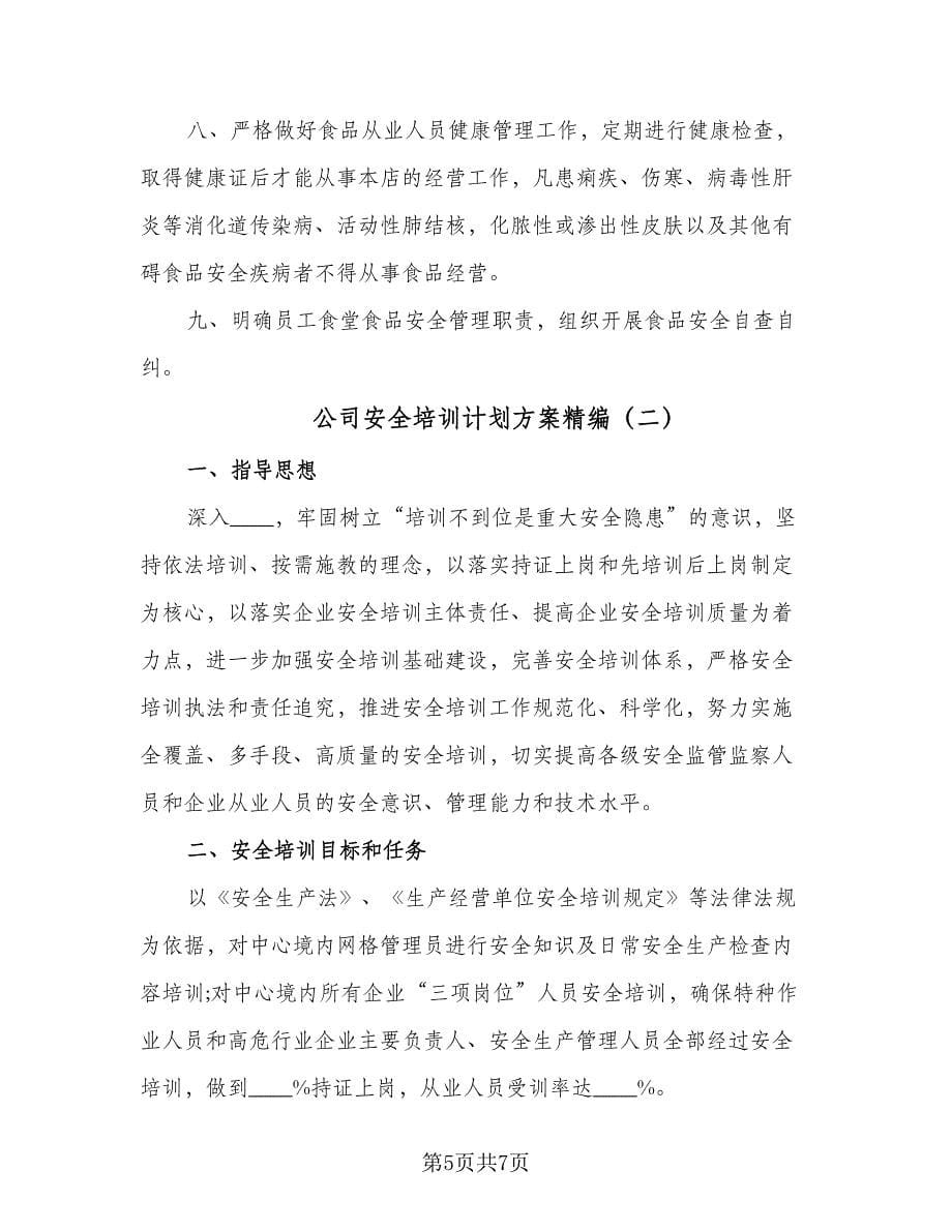 公司安全培训计划方案精编（2篇）.doc_第5页