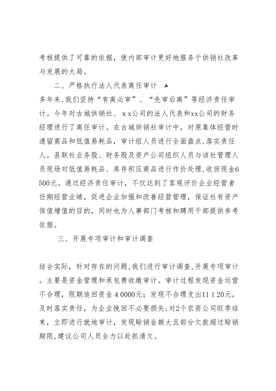 县供销社内部审计工作总结_第2页