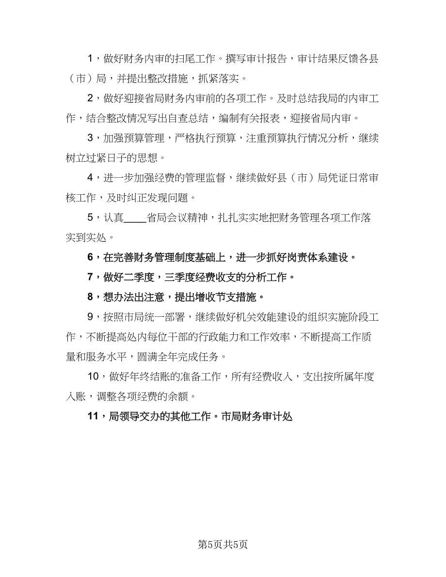 2023公司审计个人工作计划标准样本（二篇）_第5页