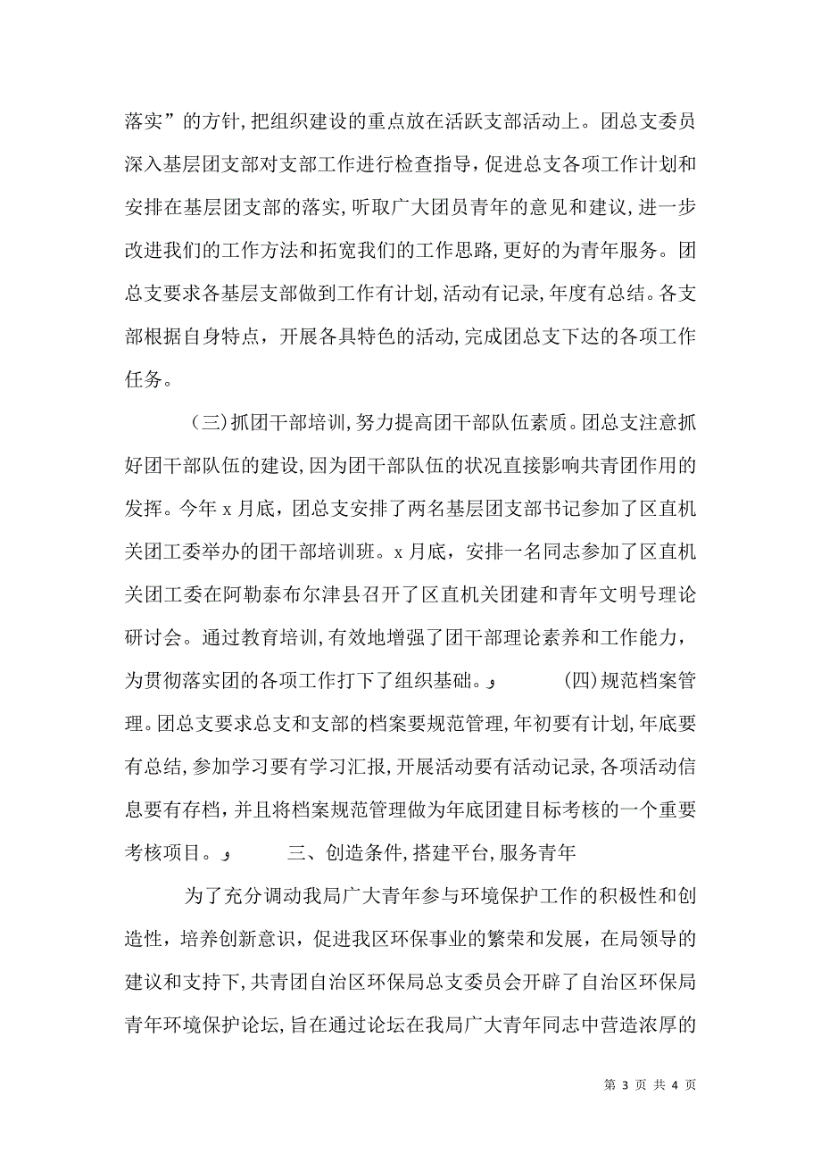 年终环保局团总支工作总结_第3页