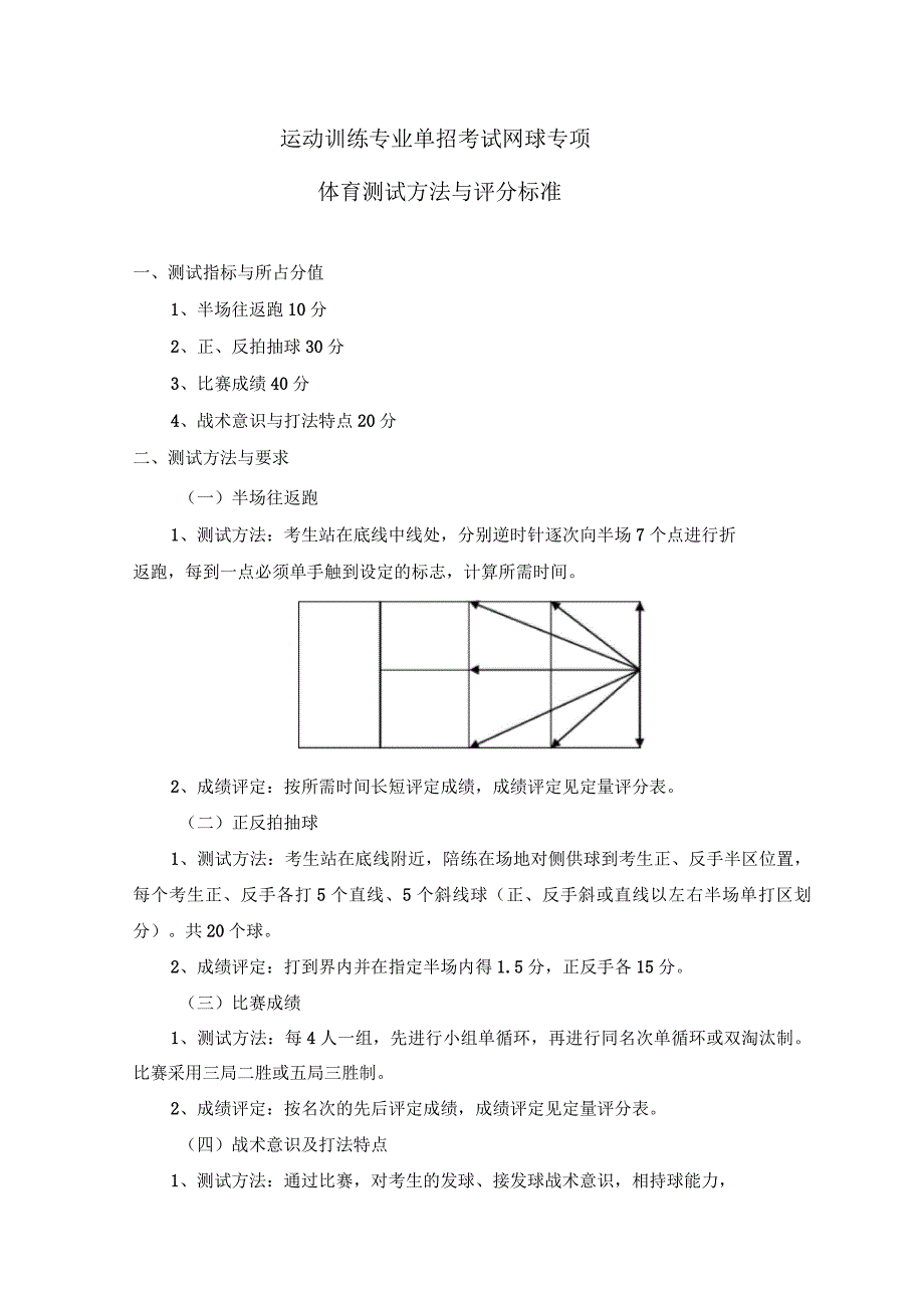 运动训练专业单招考试网球专项概要_第1页