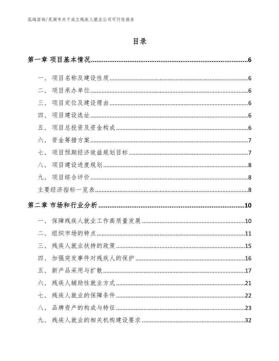 芜湖市关于成立残疾人就业公司可行性报告模板范文_第2页
