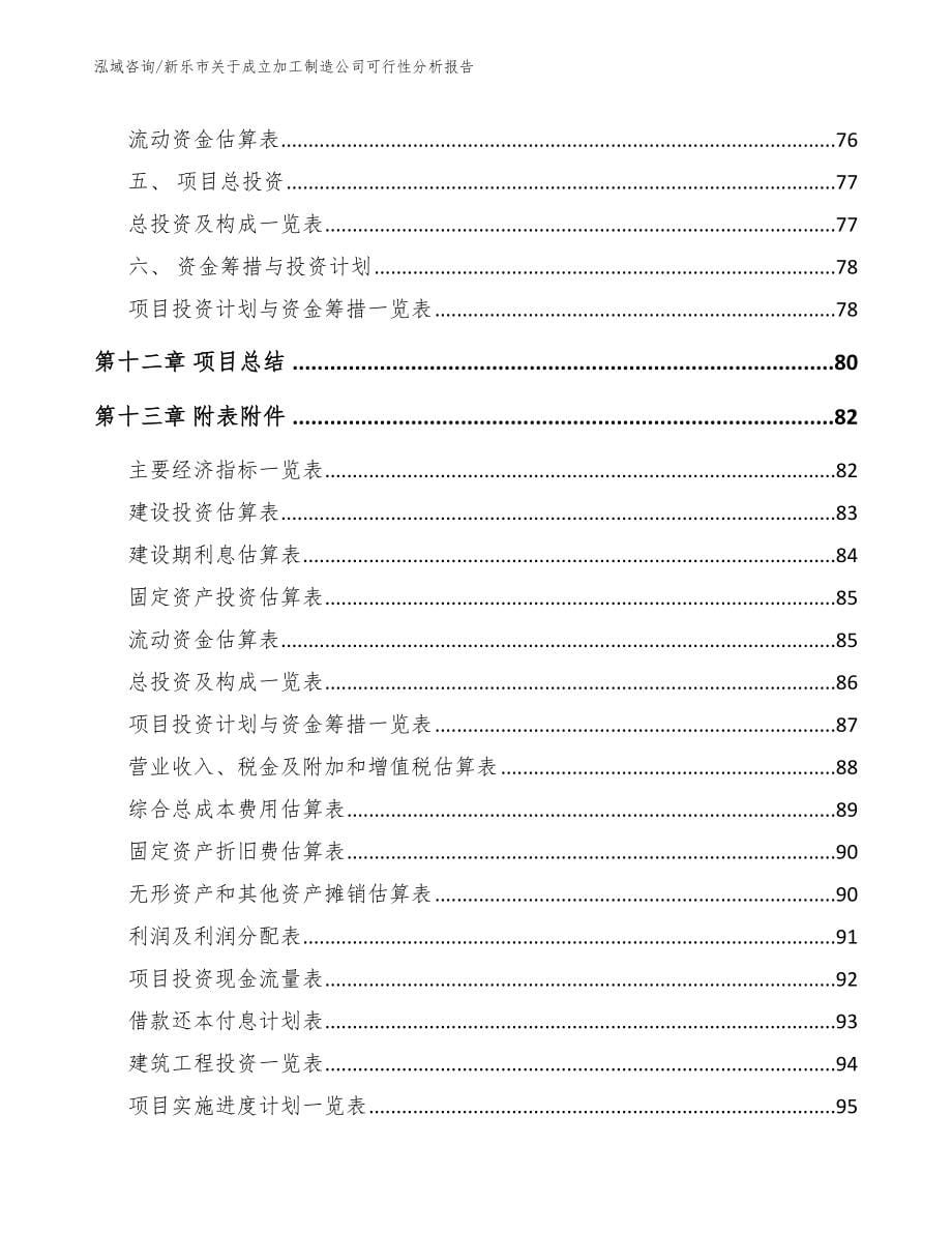 新乐市关于成立加工制造公司可行性分析报告_第5页