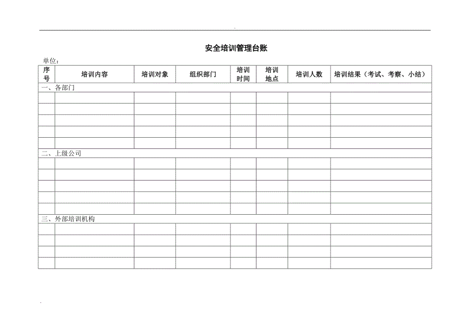 安全教育培训台账模板_第1页