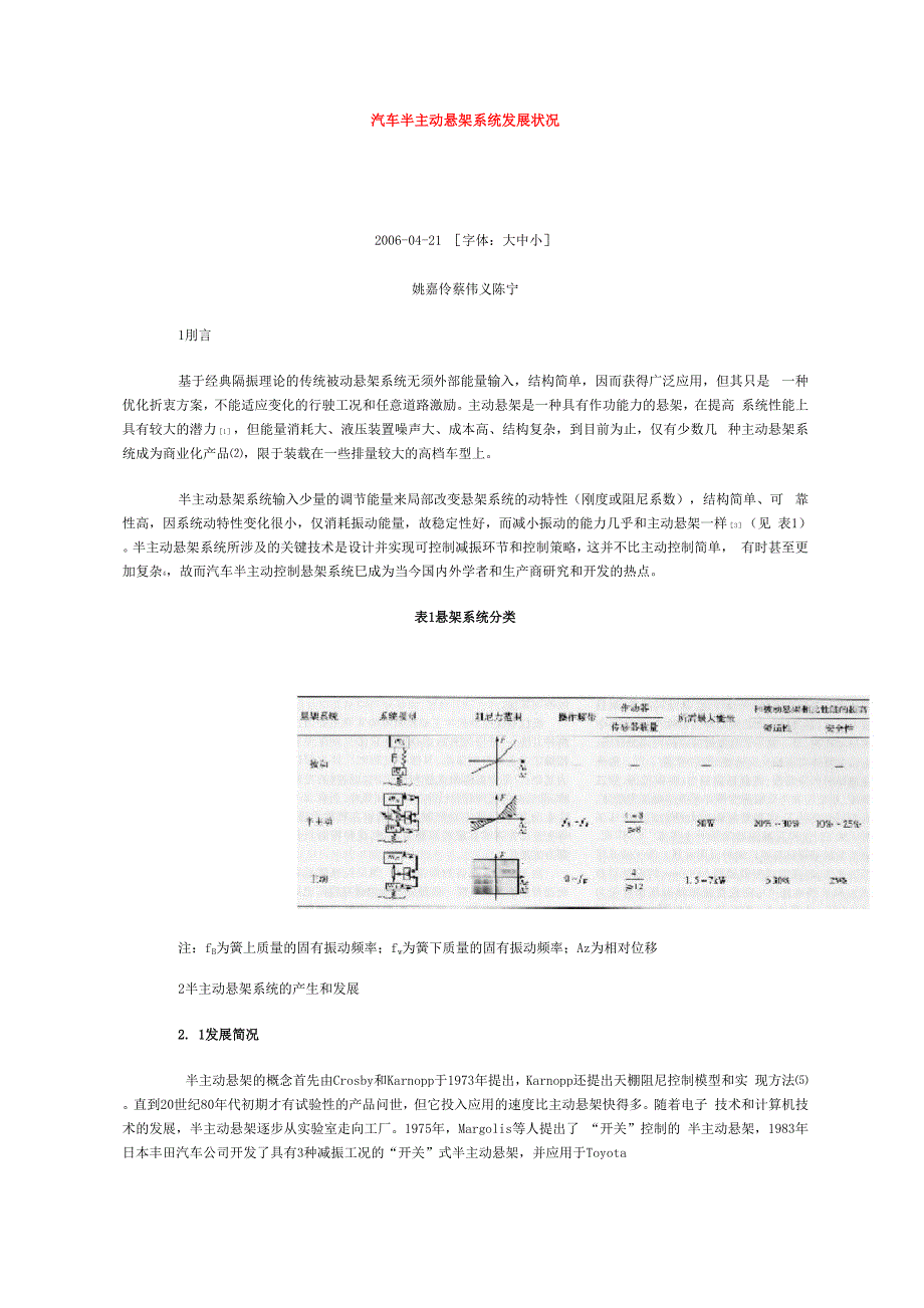 汽车半主动悬架系统发展状况_第1页