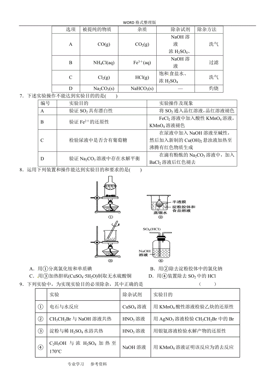 (完整)高考化学实验题最全面题型分类.doc_第4页