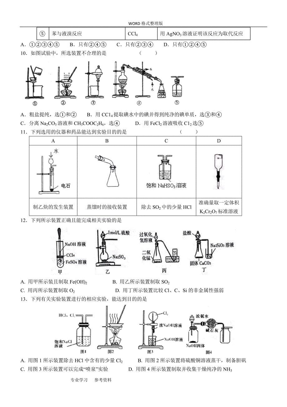 (完整)高考化学实验题最全面题型分类.doc_第5页