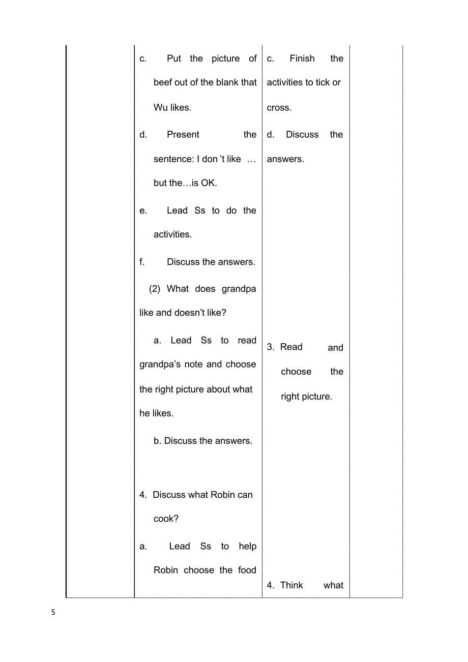 新PEP版英语小学5年级上册Unit3单元教案(英文)_第5页