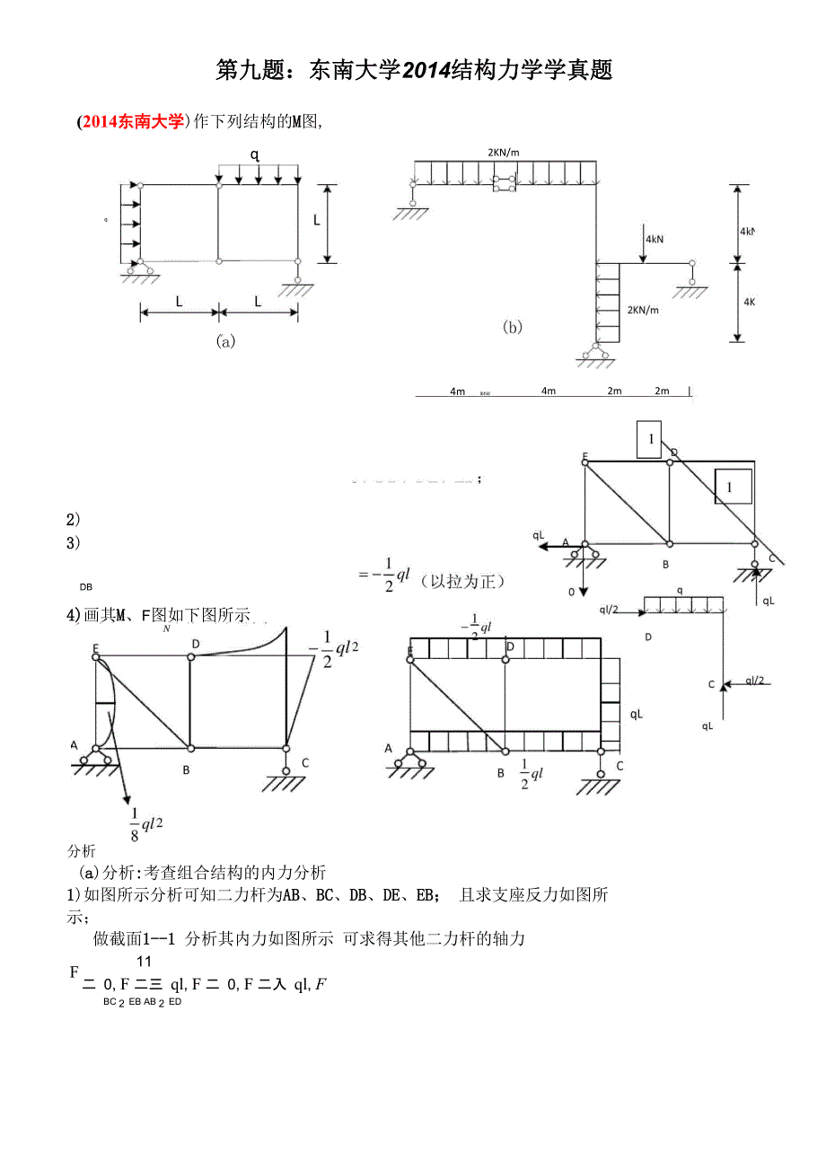 东南大学2014结构力学925考研真题_第1页