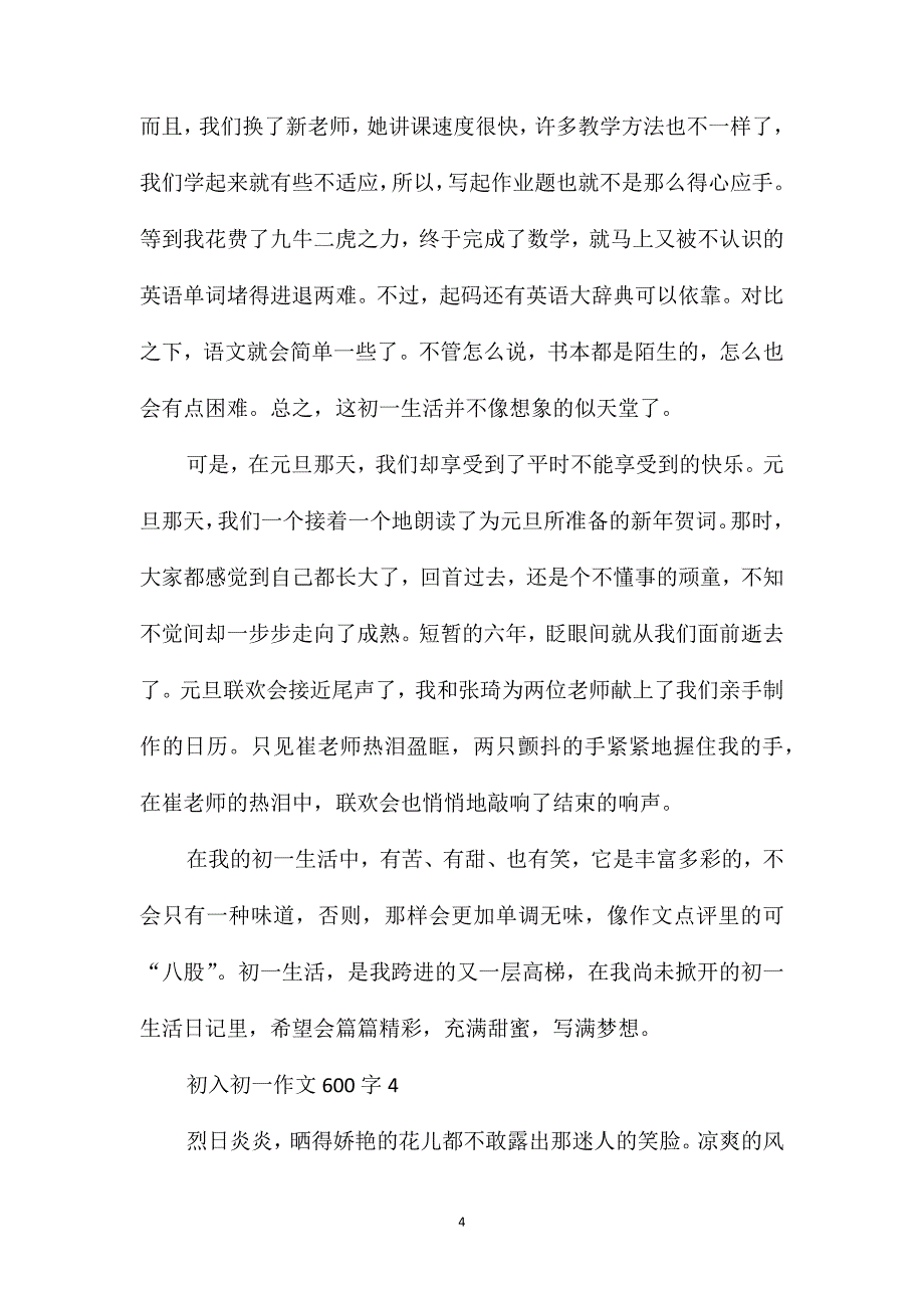 初入初一作文600字_第4页