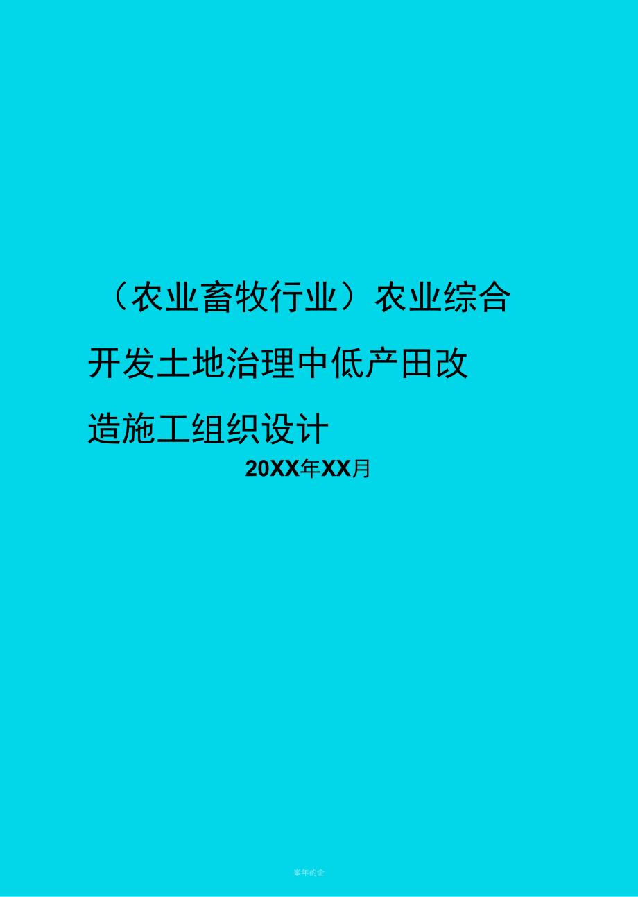 农业综合开发土地治理中低产田改造施工组织设计_第1页