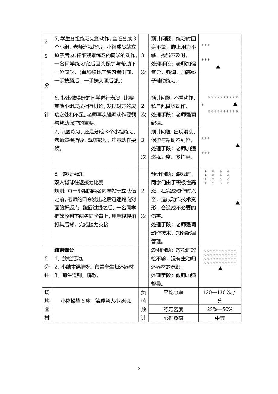 五年级体育课教案(前滚翻)[1]_第5页