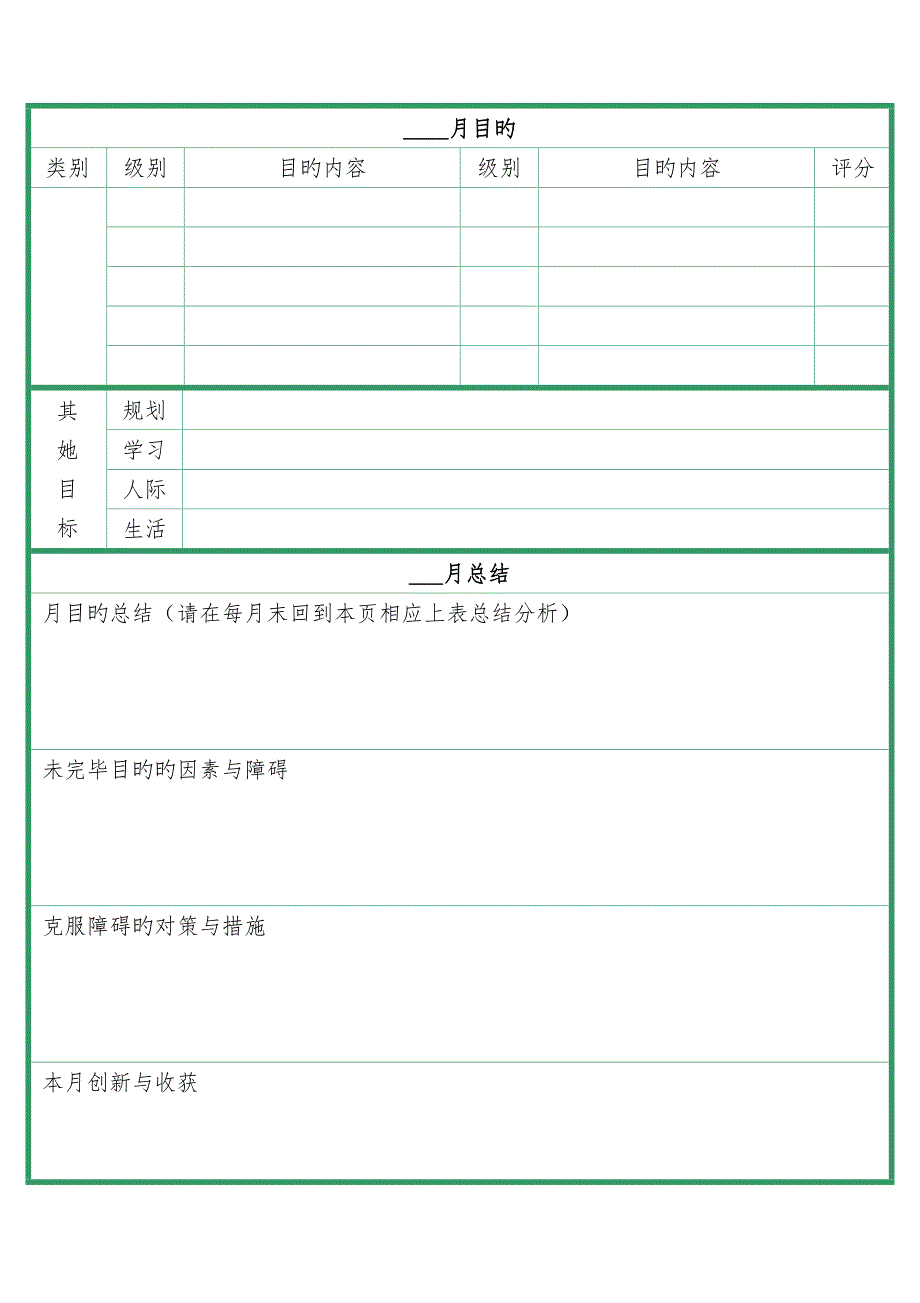 考研月综合计划和周综合计划表格_第1页