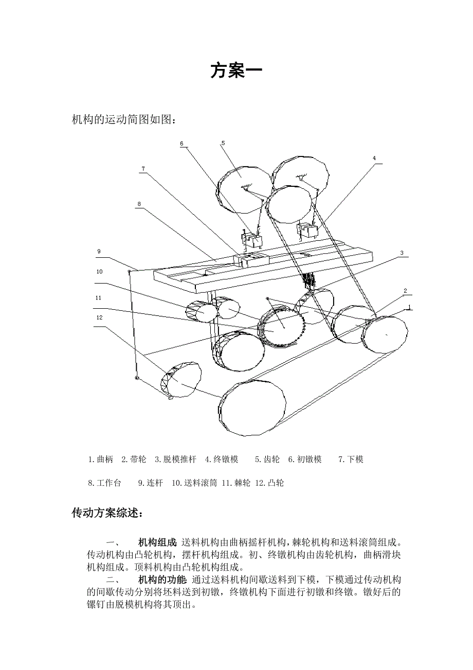 机械原理课程设计(螺钉头冷镦机)_第1页