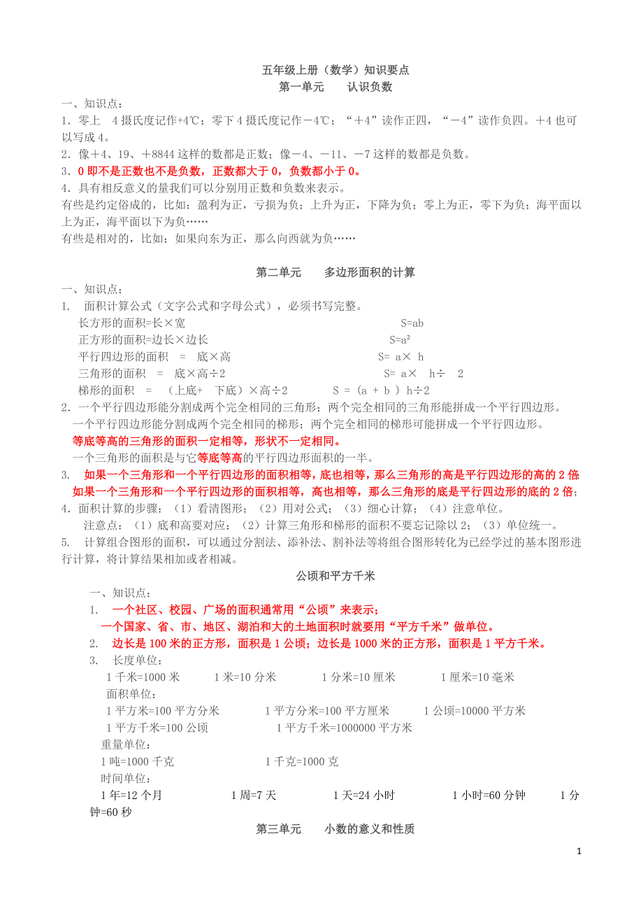 苏教版五年级数学上册知识点总结归纳(2016版).doc_第1页