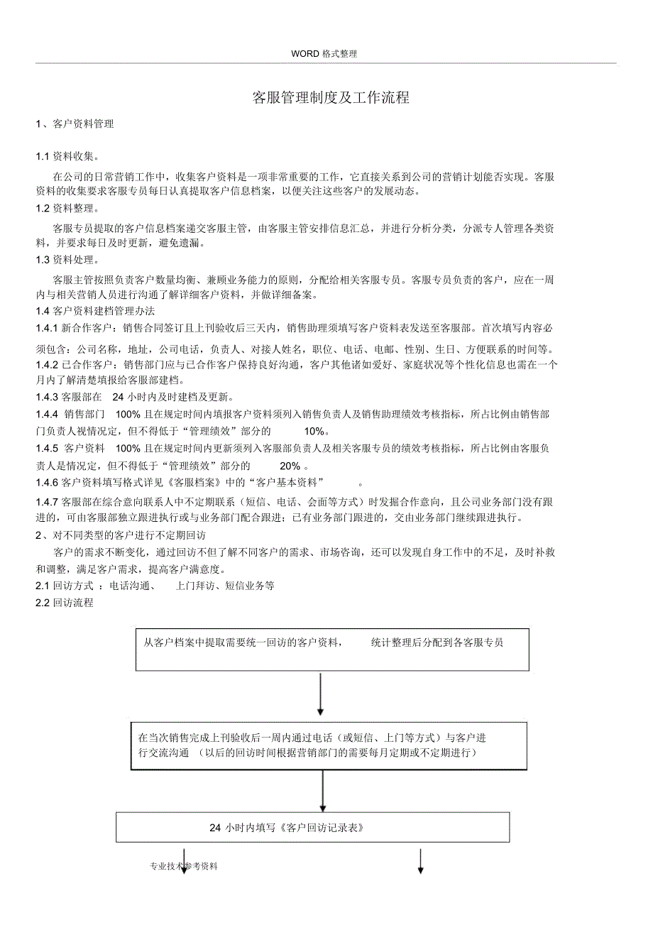 客服管理制度汇编及工作流程_第1页