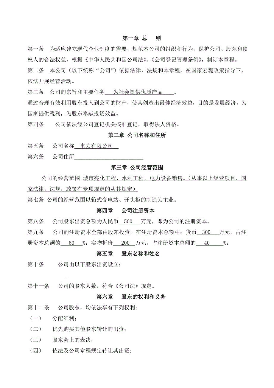 电力公司章程.doc_第2页