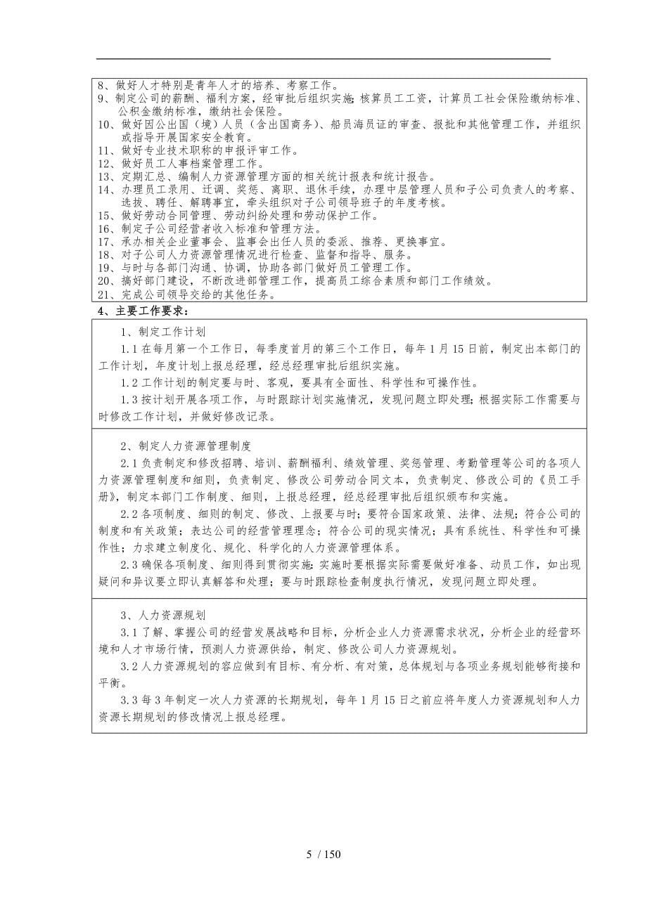 江苏某海运公司部门与岗位任务说明书汇编_第5页