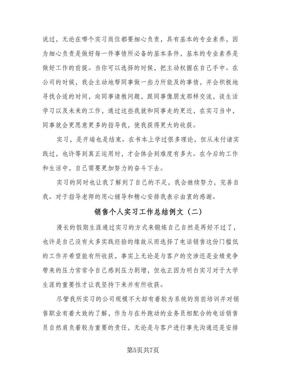 销售个人实习工作总结例文（2篇）.doc_第5页