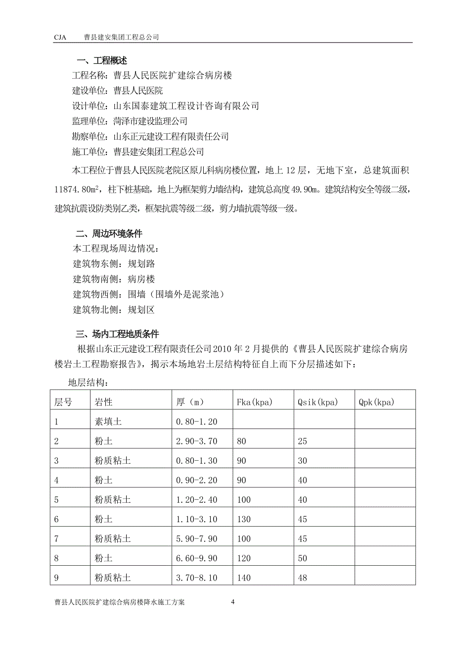 医院病房楼扩建工程井点降水施工方案#山东#框剪结构_第4页