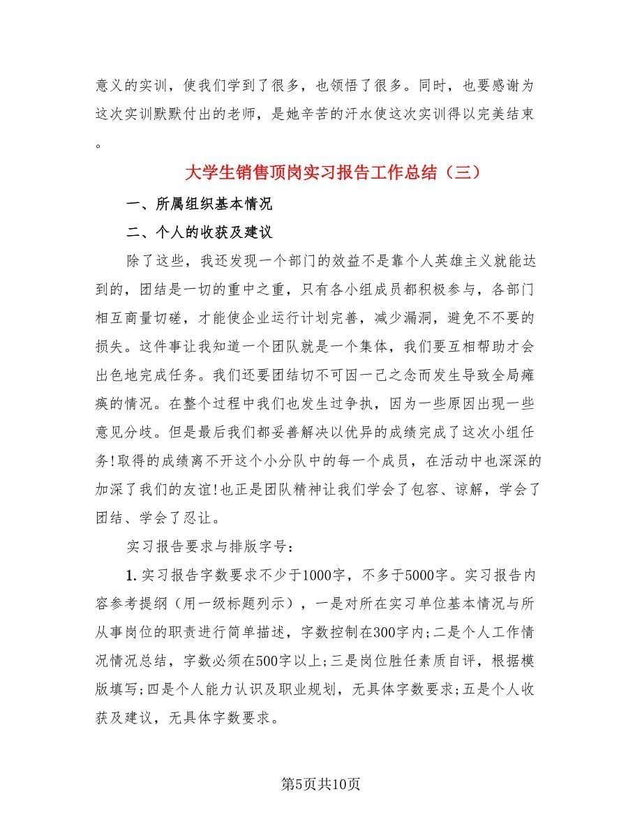 大学生销售顶岗实习报告工作总结.doc_第5页