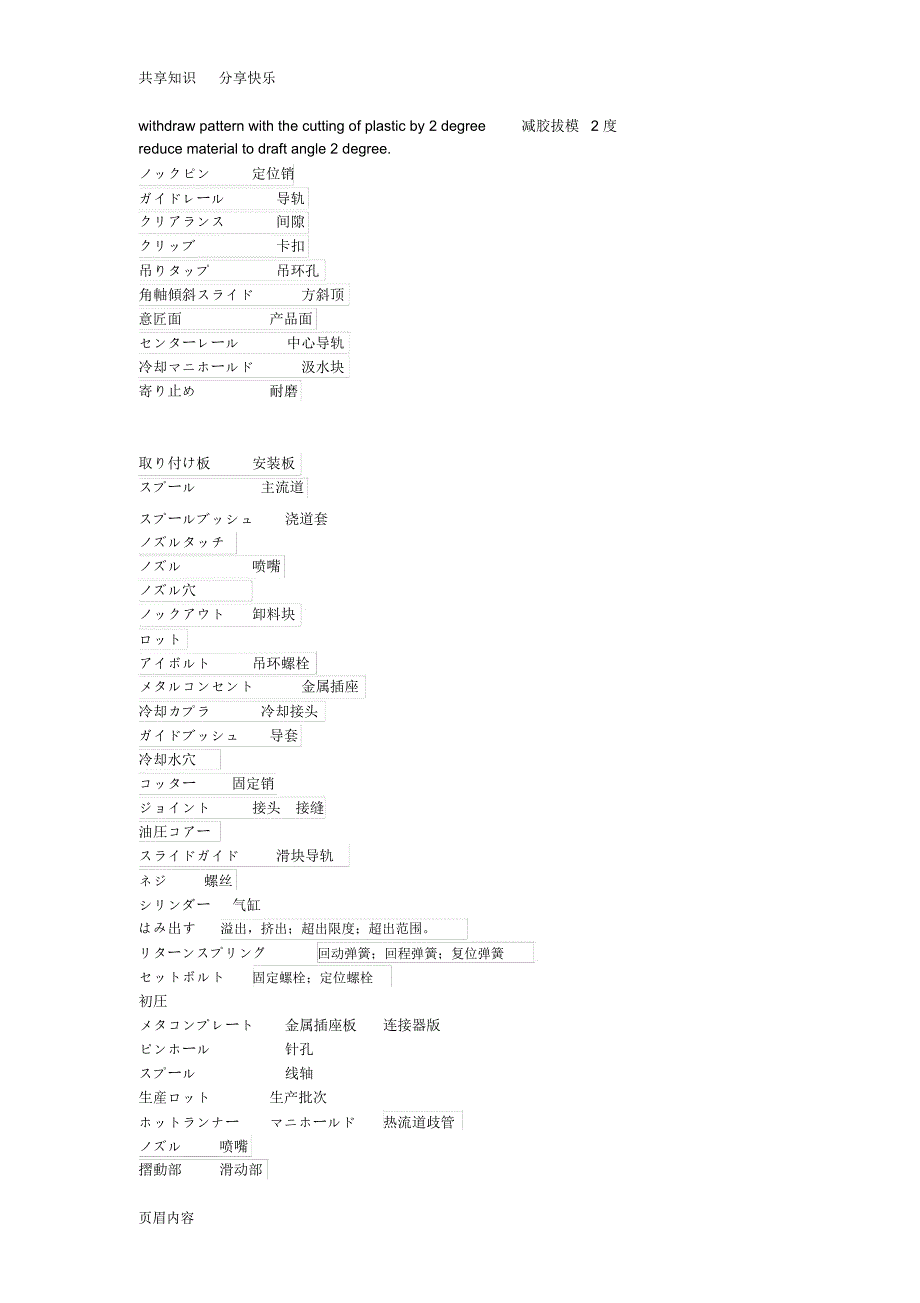 外贸日语注塑模具中日单词总结_第2页