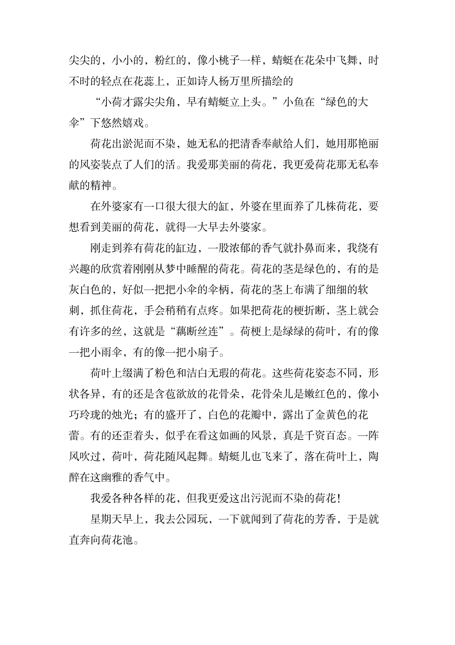 荷花作文350字3年级_中学教育-中学作文_第2页