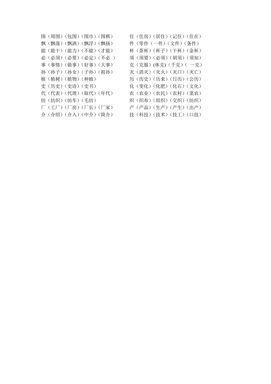 人教版二年级上册语文生字组词.doc_第5页