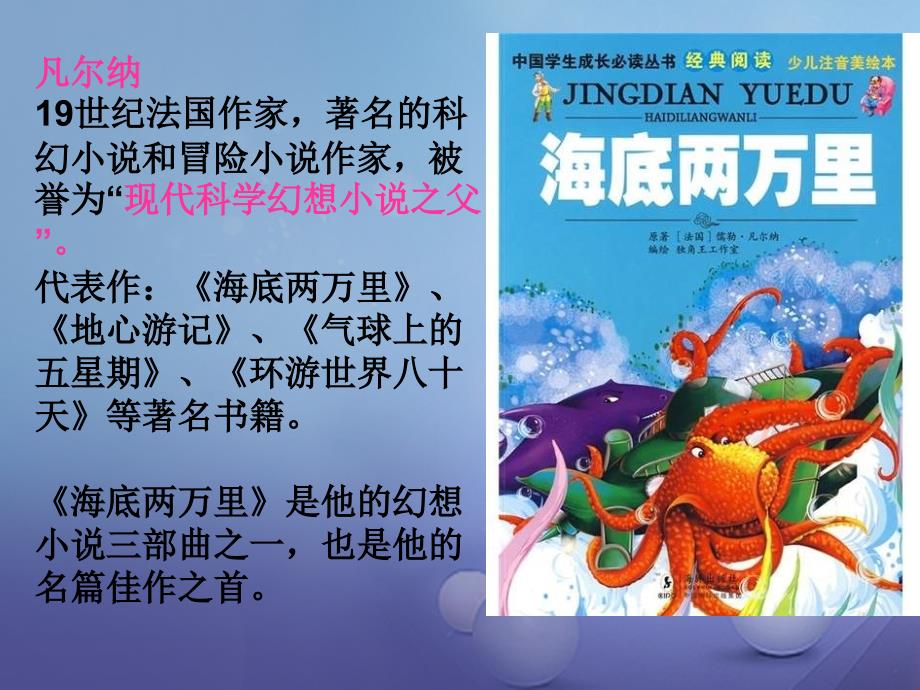 【精品】七年级语文下册 第六单元 名著导读《海底两万里》课件 新人教版（可编辑）_第3页