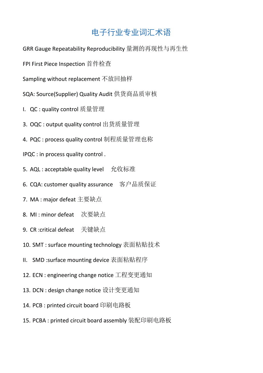 电子行业专业词汇术语_第1页