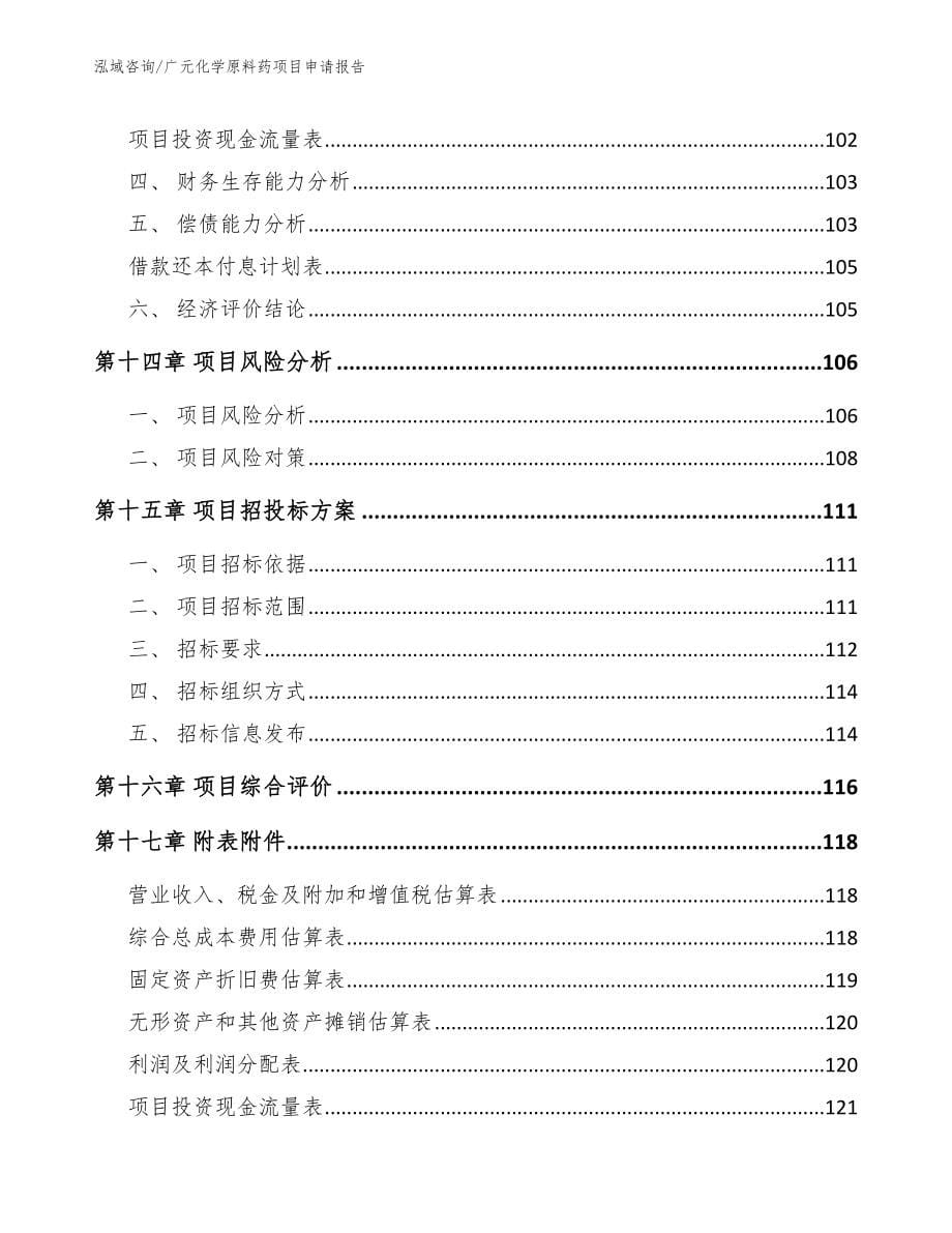 广元化学原料药项目申请报告模板范文_第5页