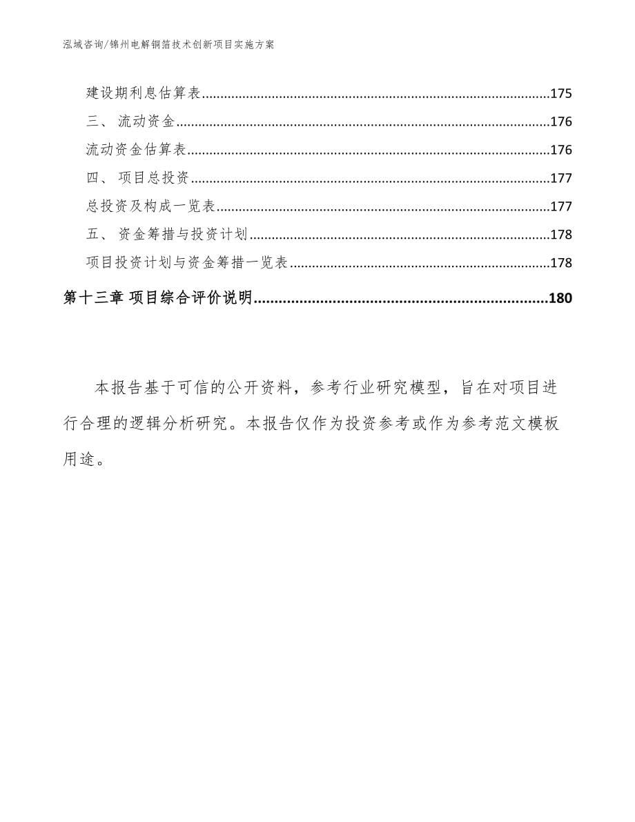 锦州电解铜箔技术创新项目实施方案模板范文_第5页