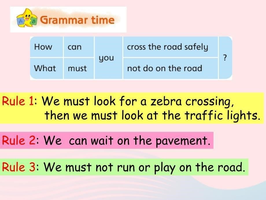 最新六年级英语下册Unit4RoadsafetyGrammartimeFuntime课件新版牛津译林版牛津版小学六年级下册英语课件_第5页