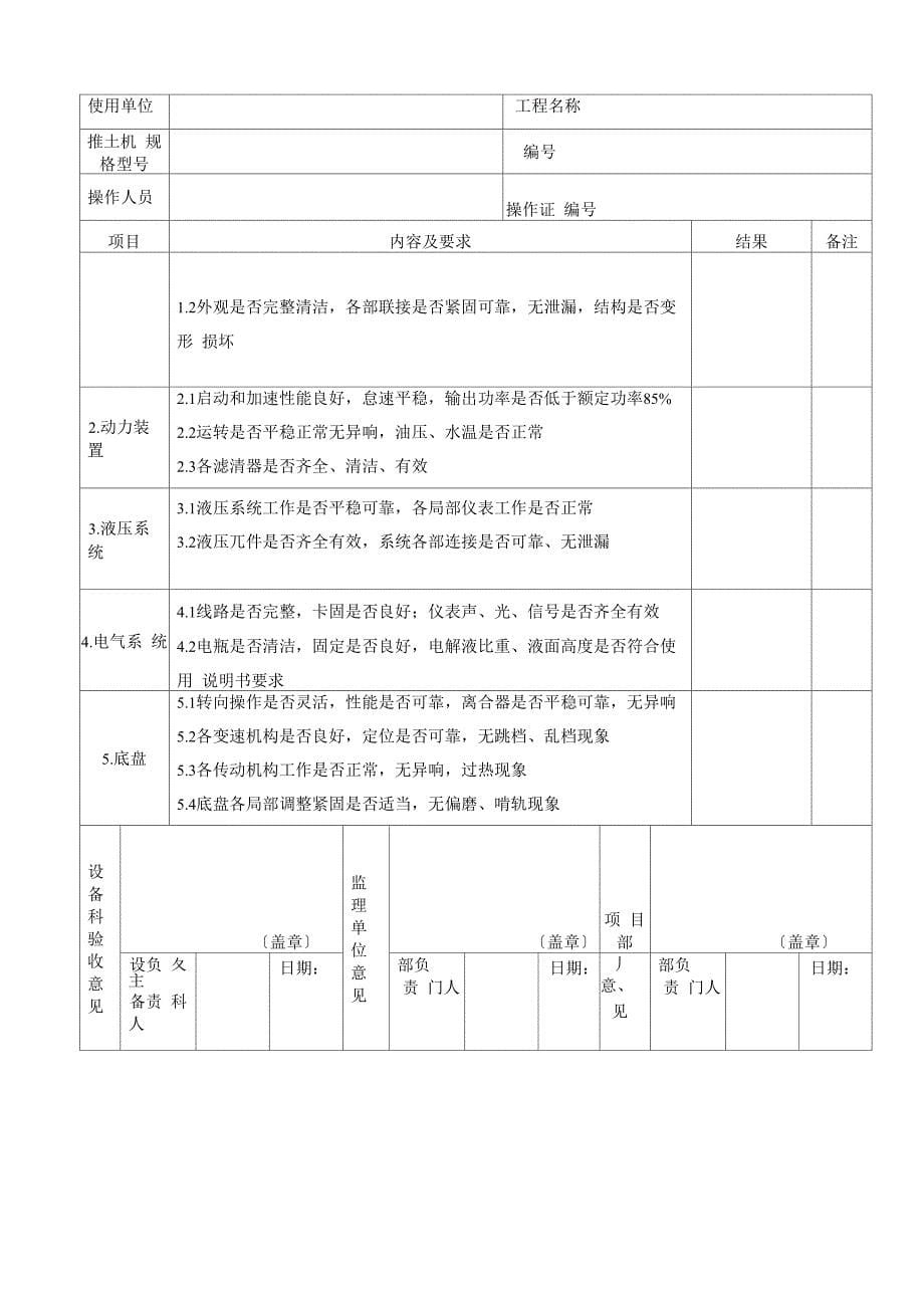 各类机械设备检查验收表(全)_第5页