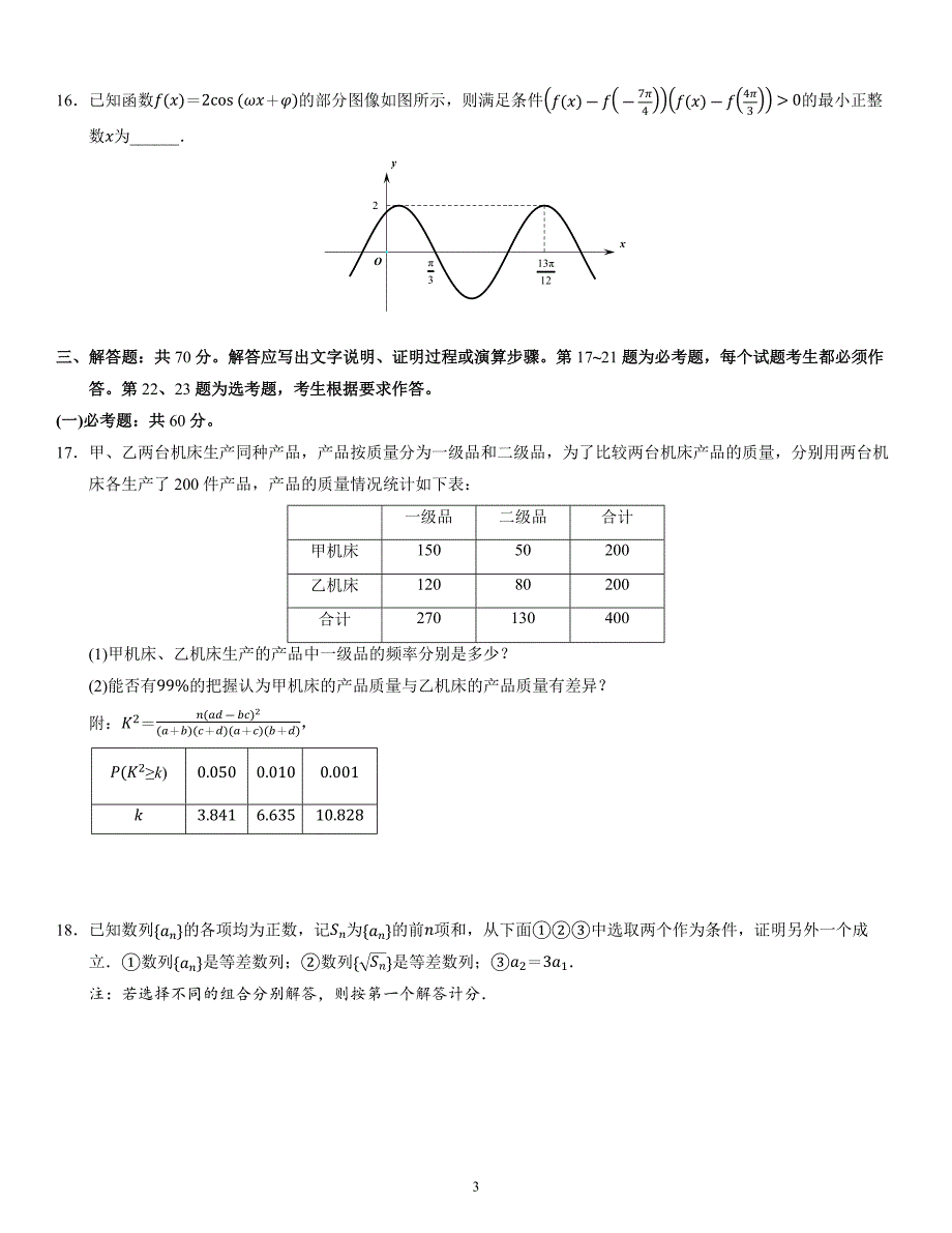 2021届高考数学试题&#183;全国卷(甲卷&#183;理科)_第3页