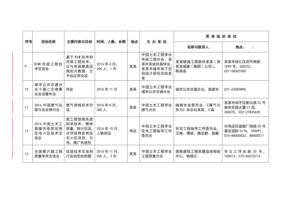 中国土木的工程学会度学术会议计划清单表_第3页