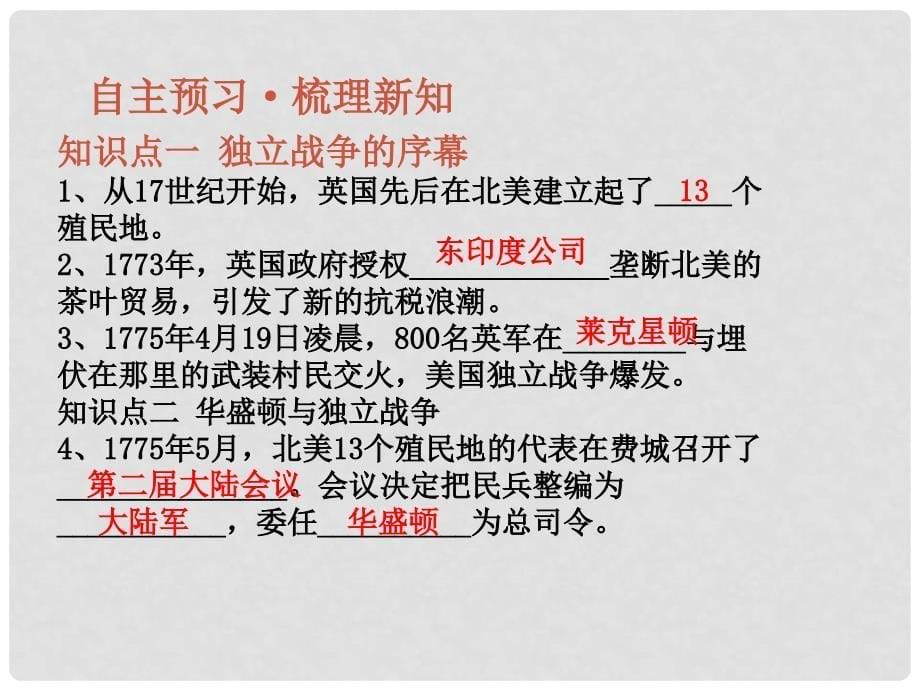 九年级历史上册 第6单元 资本主义制度的初步确立 第19课 美国的独立课件 新人教版_第5页