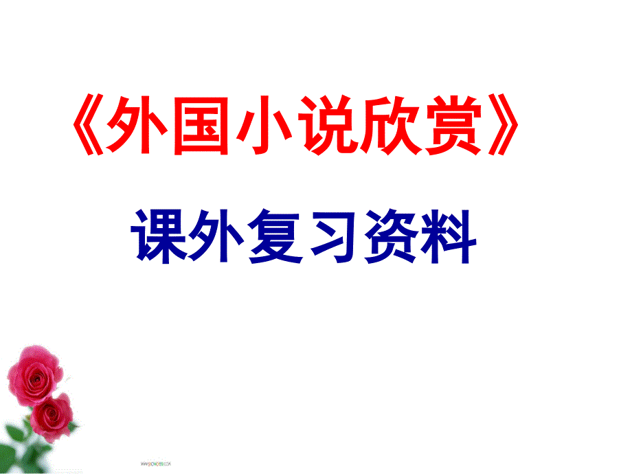 外国小说期末复习练习&#183;课外-资料_第1页